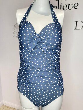 Merona Polka Dot One-Piece Swimsuit Size S Long